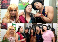 Mika Singh, Rajpal Yadav & Vindu Dara Singh dress up as woman - Funny !