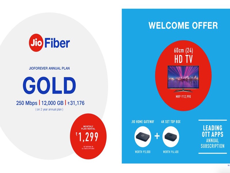 Reliance Jio Fiber Silver and Gold Plans: 849 à¤à¤° 1299 à¤à¥ पà¥à¤²à¤¾à¤¨à¥à¤¸ मà¥à¤ मिलà¥à¤à¤¾ यह फायदा