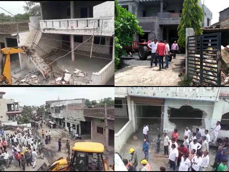VIDEO : तालाब की जमीन पर महलों जैसे घर, प्रशासन ने शुरू की हटाने की कार्रवाई