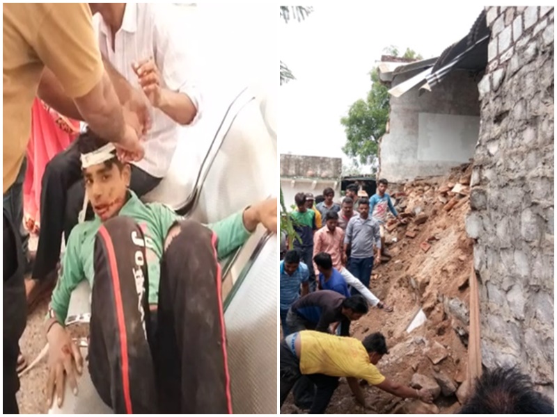 VIDEO : à¤¶à¤¿à¤µà¤ªà¥à¤°à¥ à¤®à¥à¤ à¤¸à¤°à¤à¤¾à¤°à¥ à¤¸à¥à¤à¥à¤² à¤à¥ à¤¬à¤¿à¤²à¥à¤¡à¤¿à¤à¤ à¤à¤¿à¤°à¥, à¤¦à¥ à¤¬à¤à¥à¤à¥à¤ à¤à¥ à¤¹à¤¾à¤²à¤¤ à¤à¤à¤­à¥à¤°